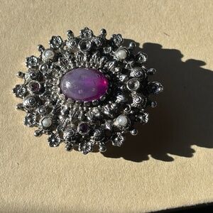 Vintage SARAH COVENTRY Silvertone Brooch